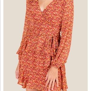 Orange floral dress